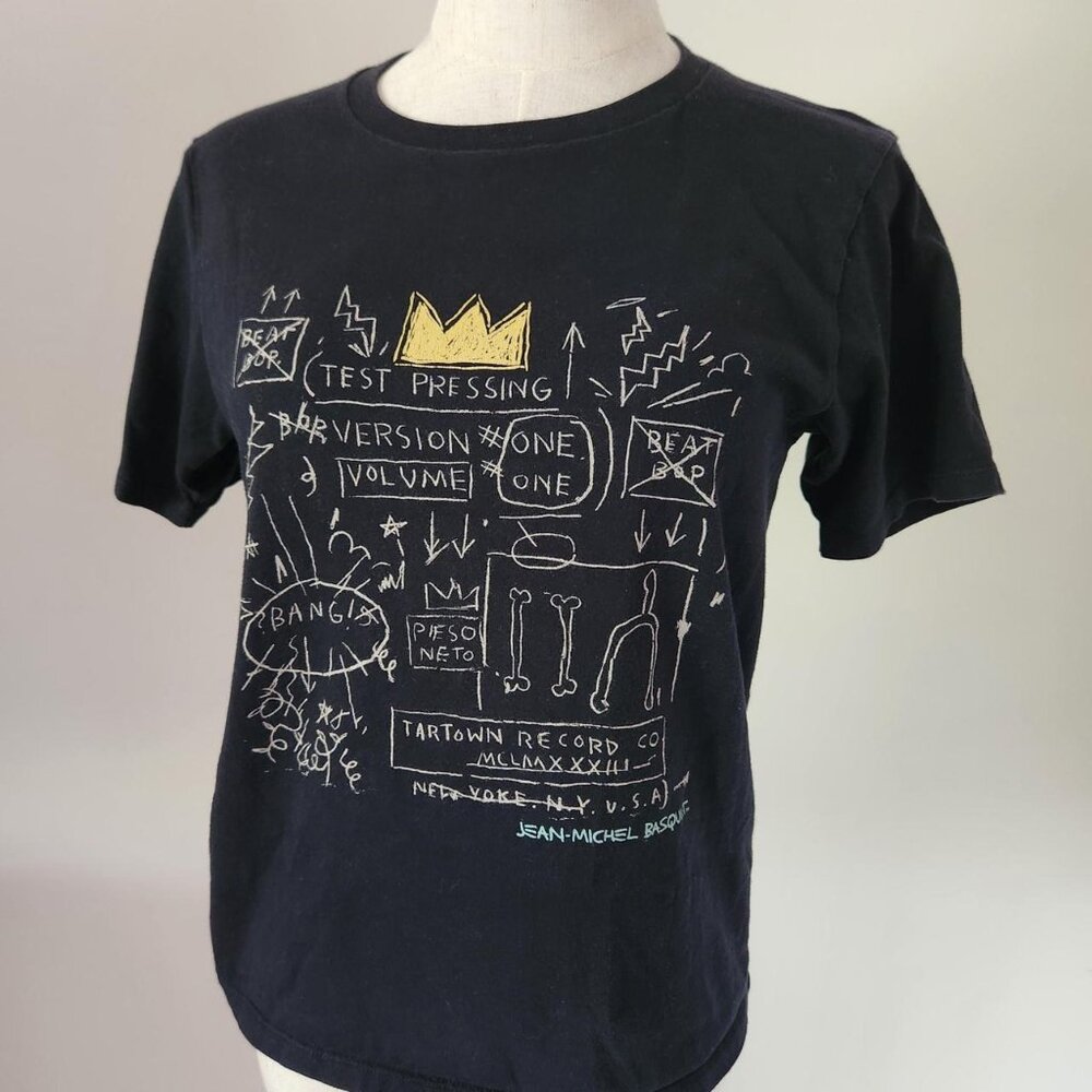 UNIQLO x Basquiat SPRZNY Black Short Sleeve T-shirt. SZ XS.